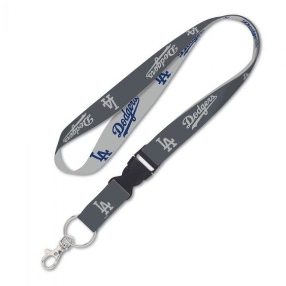 MLB Los Angles Dodgers Grey Lanyard Keychain - Picture 1 of 1